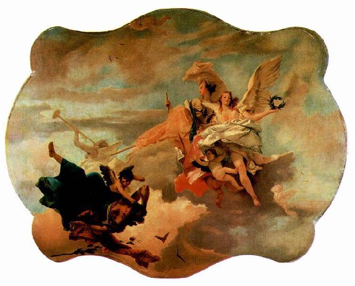 Giovanni Battista Tiepolo Triumphzug der Fortitudo und der Sapienzia oil painting picture